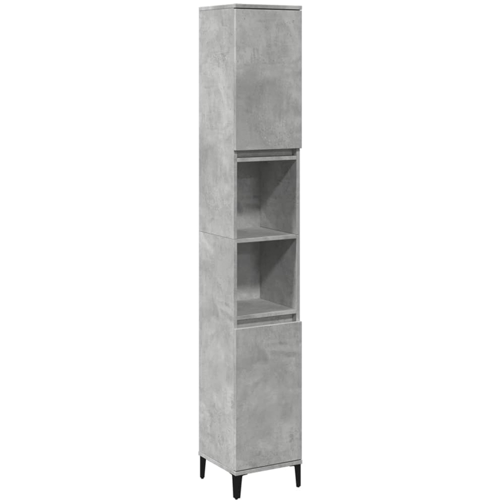 vidaXL 2 Door Grey Wood Bathroom Cabinet Image 2
