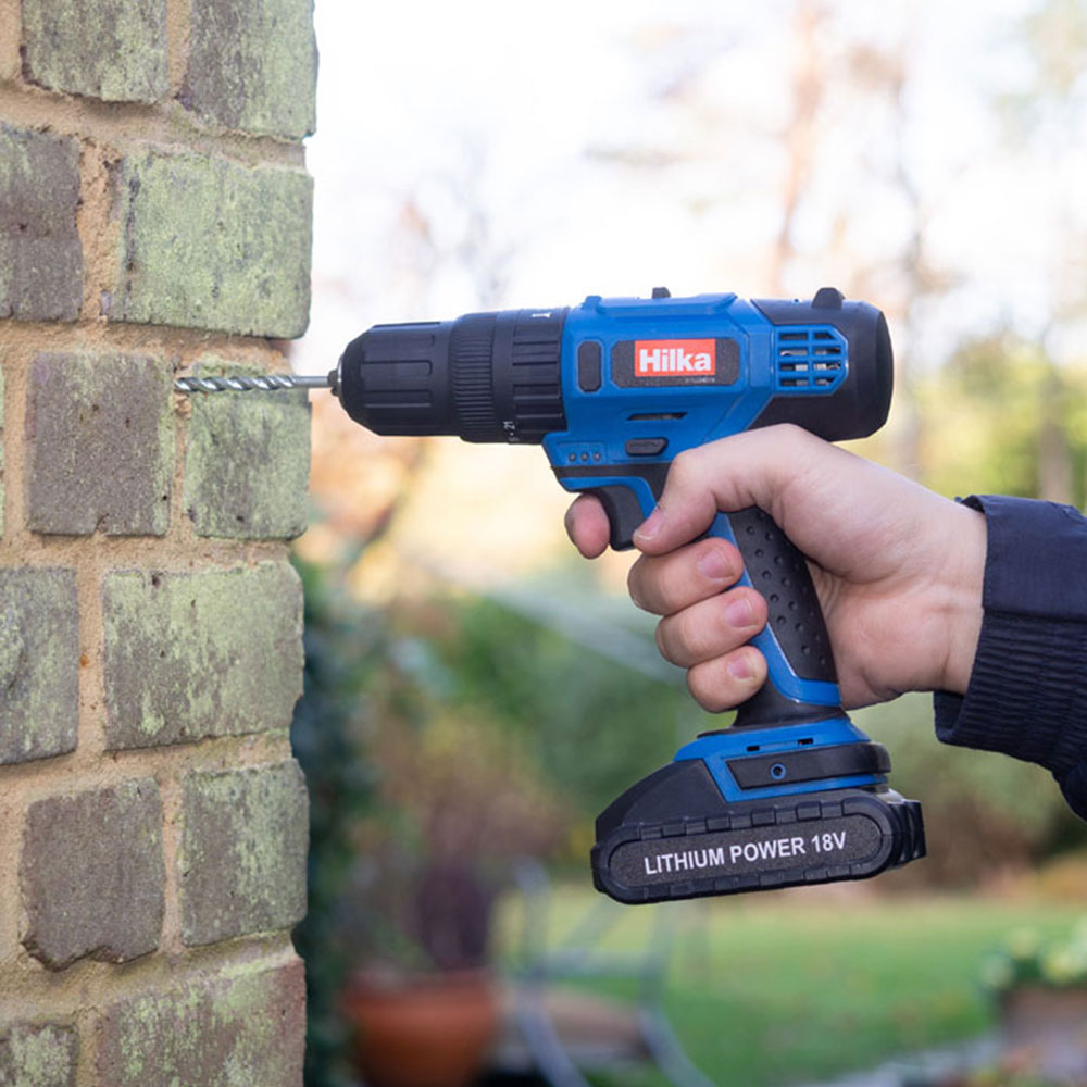 Hilka Cordless Hammer Drill Li ion 18V with BMC Case Wilko