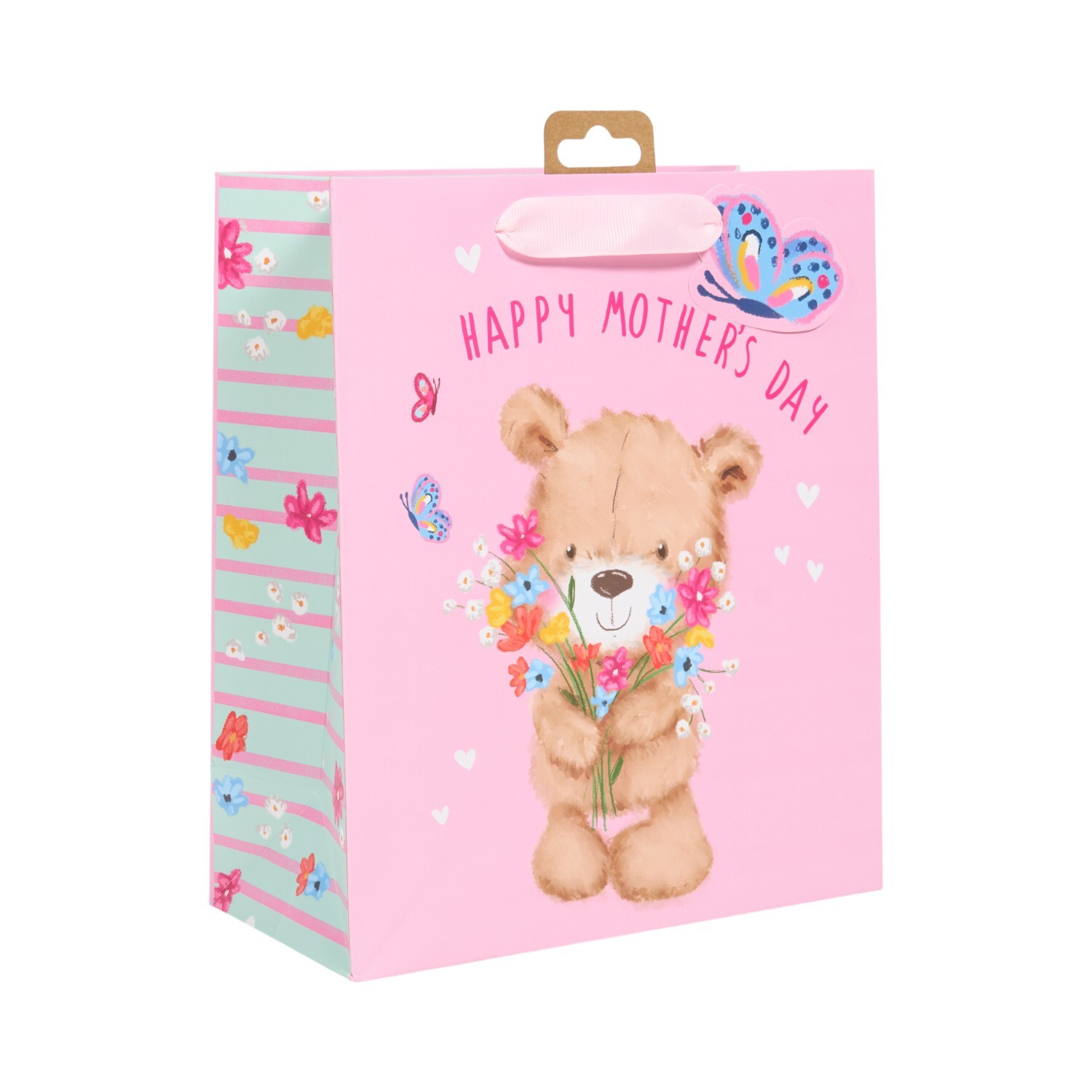 Mothers Day Teddy Medium Gift Bag Pink Image 4