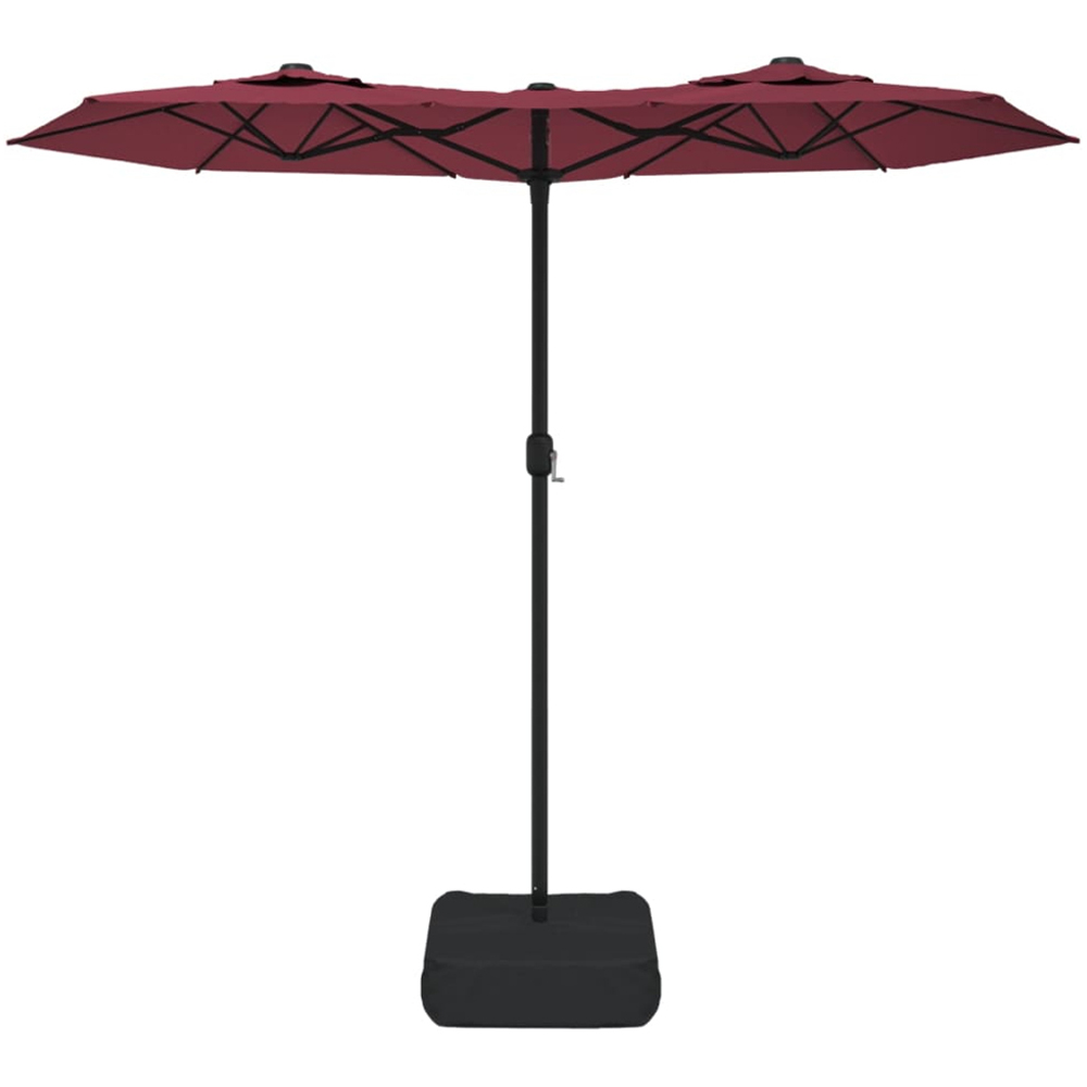 vidaXL Red Double Head LED Garden Parasol 3m Image 4