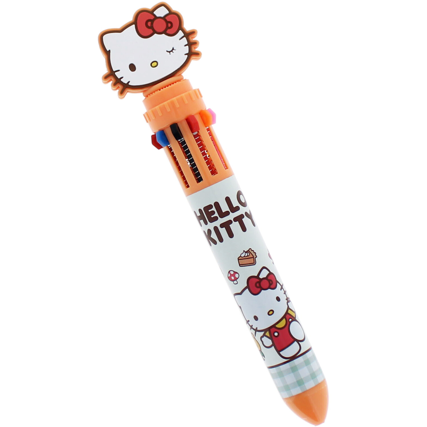Pumpkin Hello Kitty 10 Colour Pen Orange and White Image 3