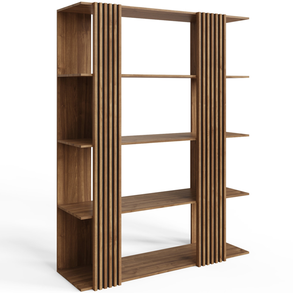 GFW Rowan 8 Shelf Oak Slatted Display Unit Image 2