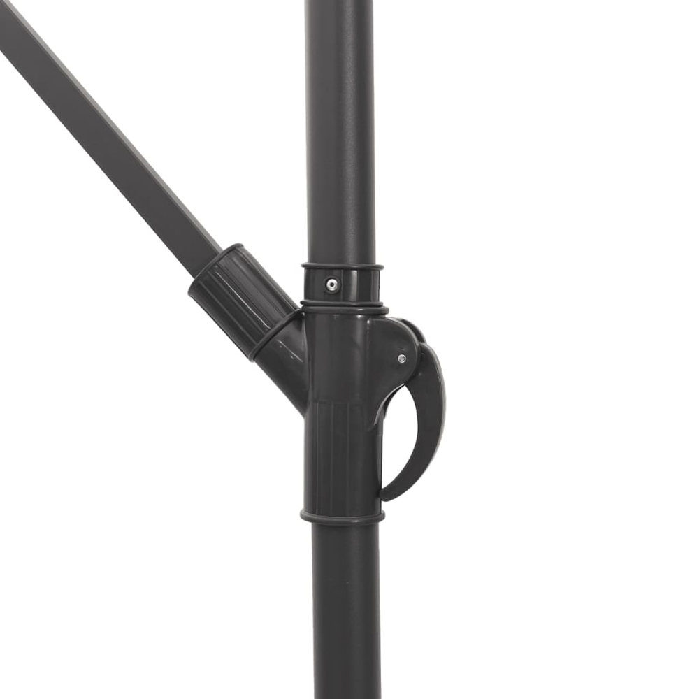 vidaXL Brown Straw Top Cantilever Parasol with Steel Pole 2.6m Image 6