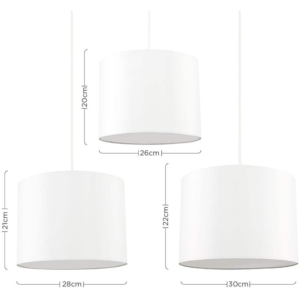ValueLights Torbery Cream Nesting Ceiling Light Shade 3 Pack Image 6