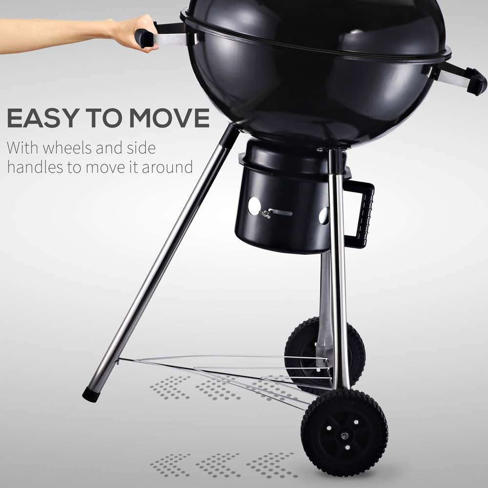 Outsunny Black Freestanding Charcoal Barbecue Grill Image 7