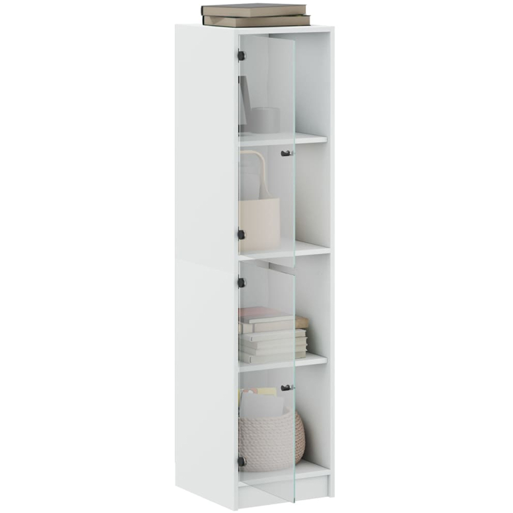 vidaXL 2 Glass Door White Highboard Image 5