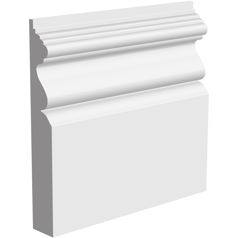 National Skirting White Victorian Primed Skirting Board 18mm 195 x 3040mm Image 1