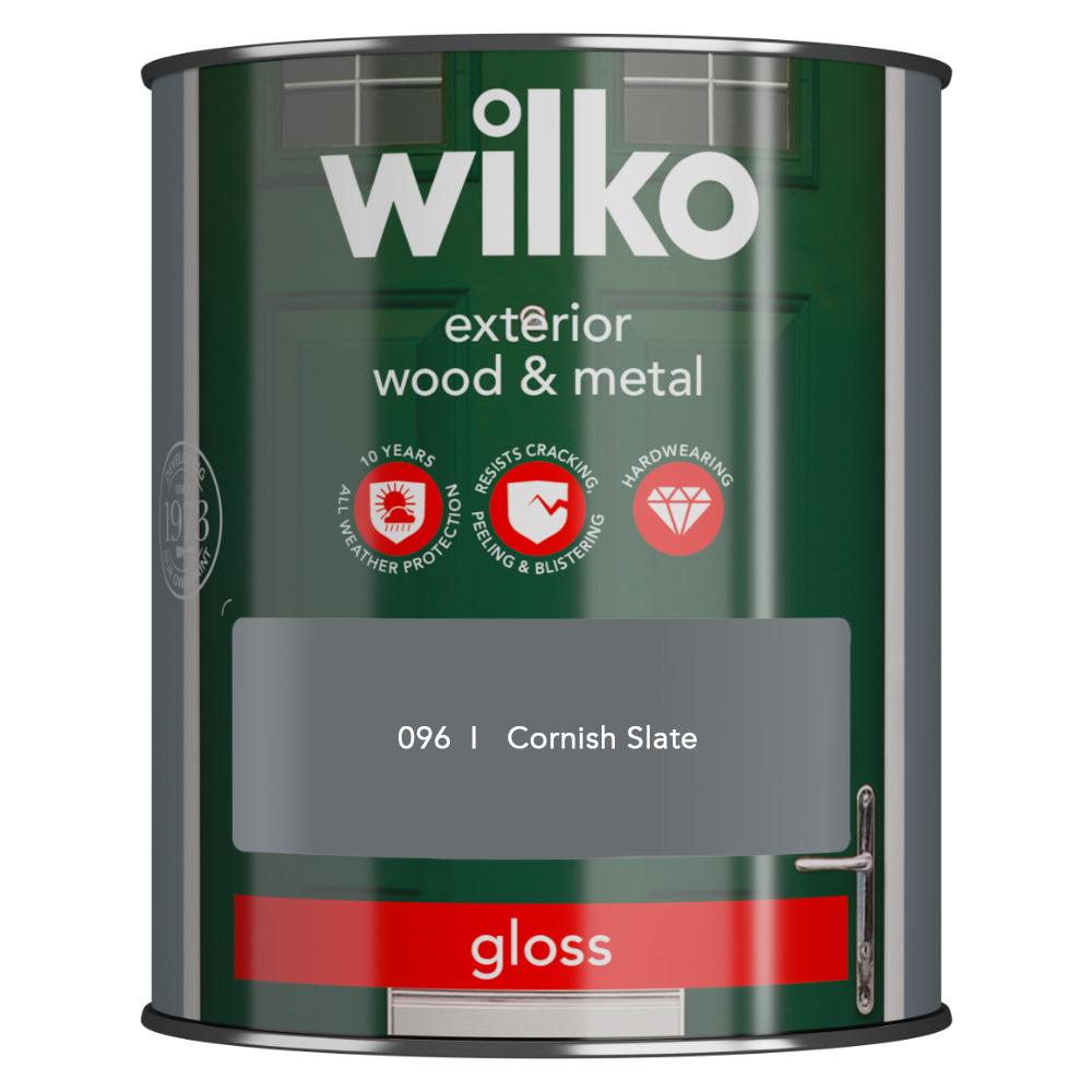 Wilko Wood and Metal Cornish Slate Gloss Finish Paint 750ml Image 2