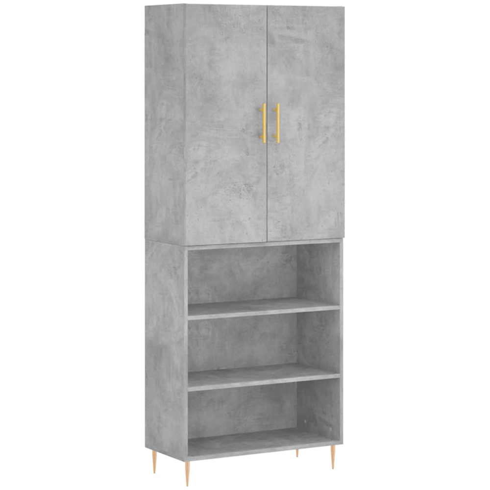 vidaXL 2 Door 3 Shelf Concrete Grey Highboard Image 2