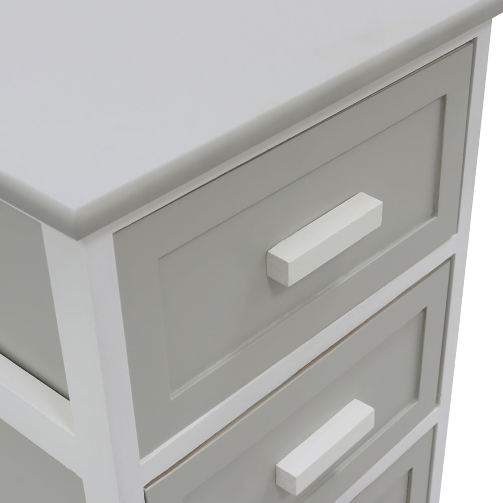 JVL Abingdon Grey and White Willow 3 Drawer Storage Unit Image 5