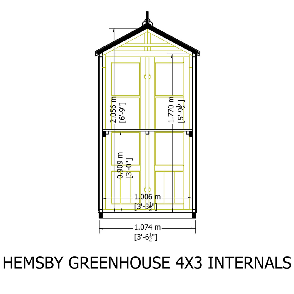 Shire Hemsby 4 x 3ft Wooden Greenhouse Image 6