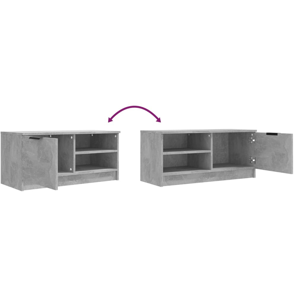 vidaXL 2 Door 4 Shelf Concrete Grey TV Cabinet Set of 2 Image 8
