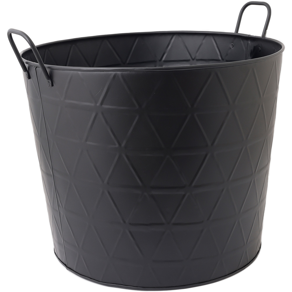 Charles Bentley Small Black Triangle Embossed Oval Bucket Image 1