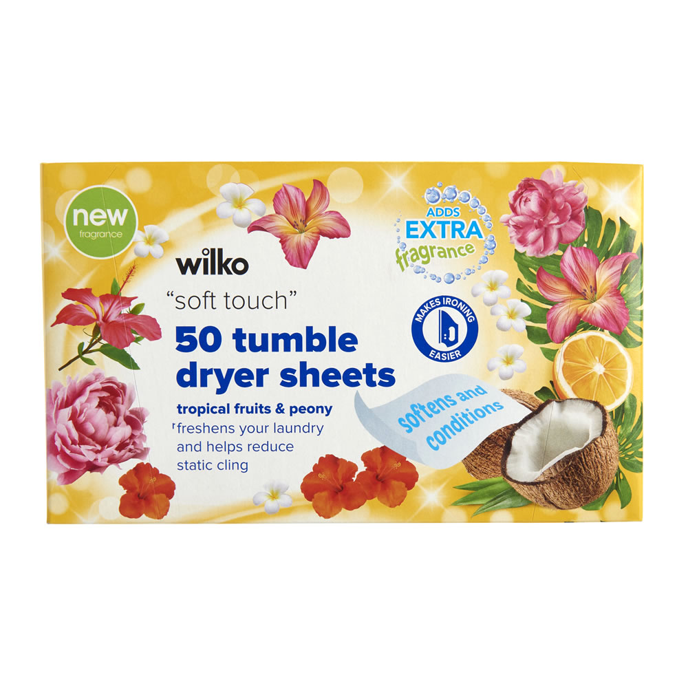 Wilko Tumble Dry Sheets Tropical 50s Wilko