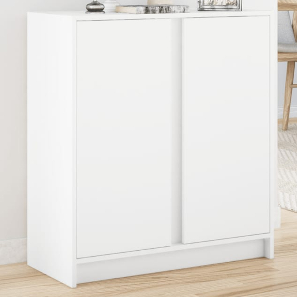 vidaXL 2 Door White LED Sideboard Image 1