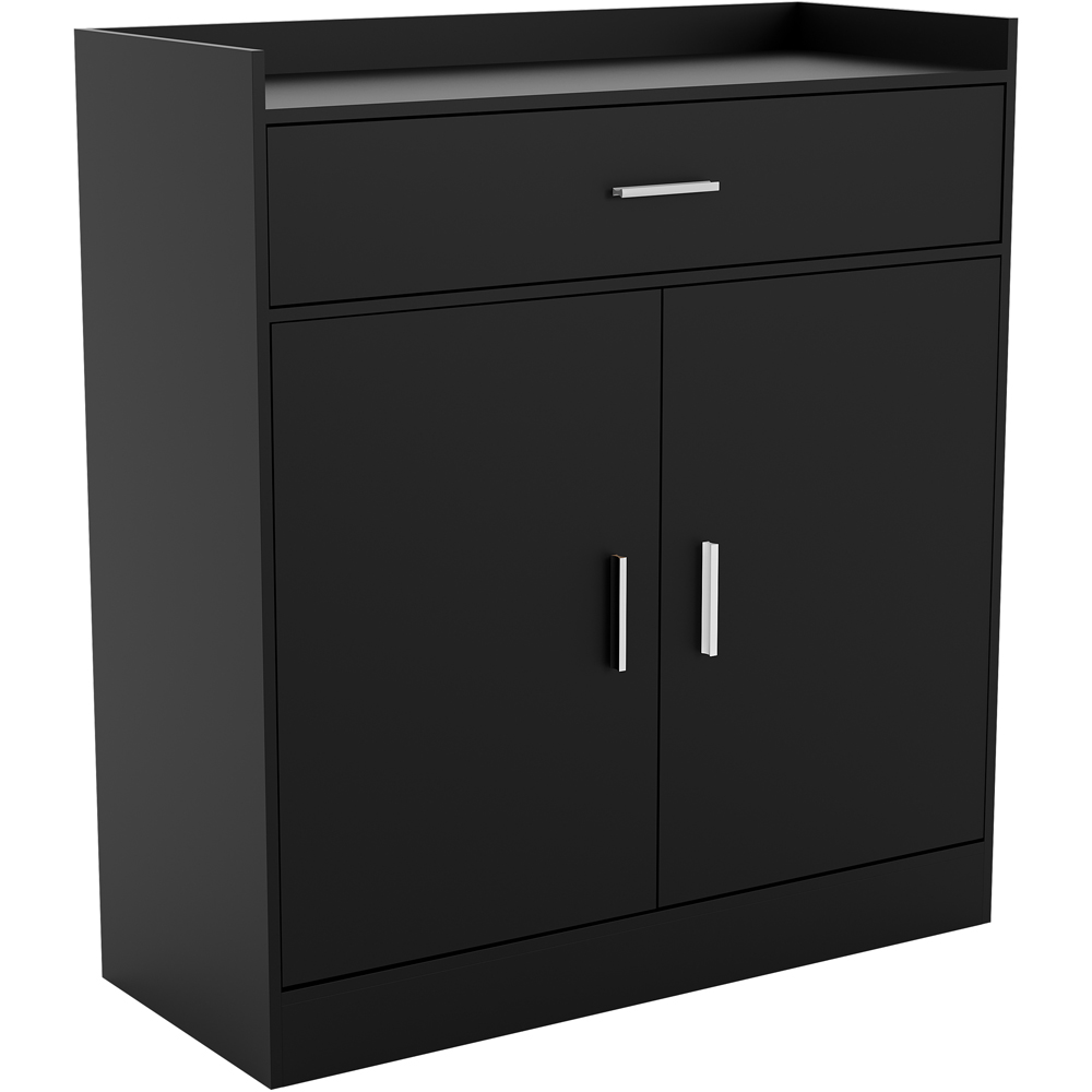 VIDA DESIGNS Dalby 2 Door Single Drawer Black Shoe Cabinet Image 2