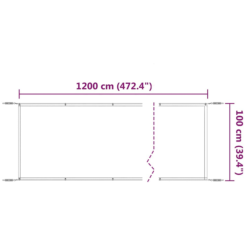 vidaXL Green Oxford Fabric Vertical Awning 1 x 12m Image 6