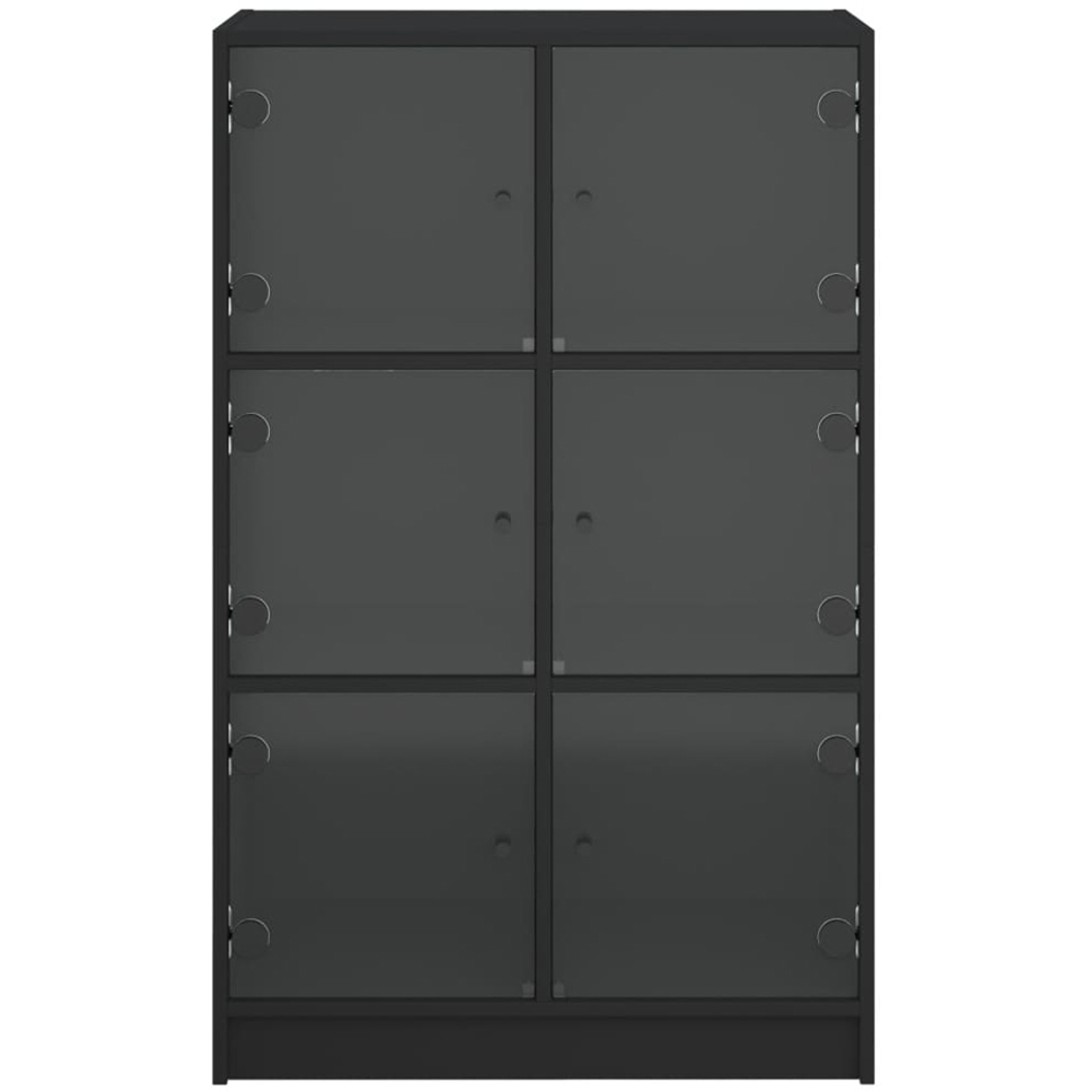 vidaXL 6 Door Black Narrow Highboard Image 3