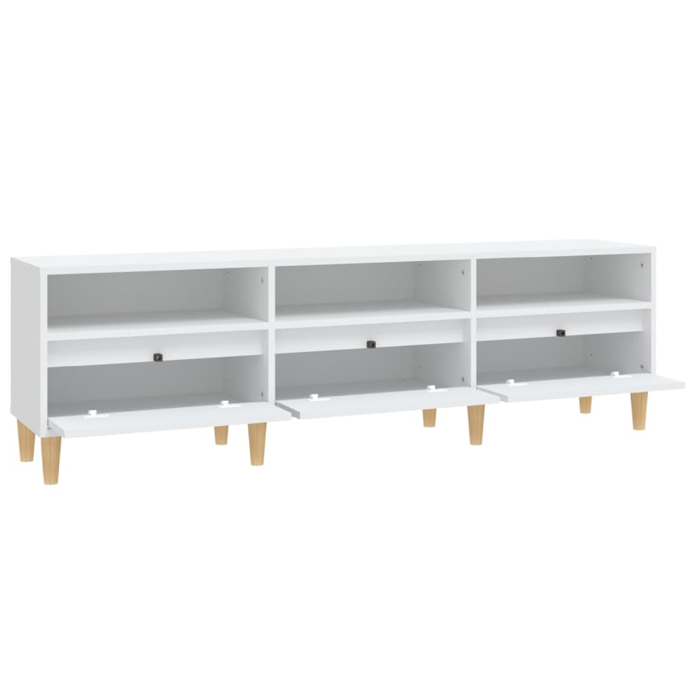 vidaXL 3 Door 3 Shelf White TV Cabinet Image 5