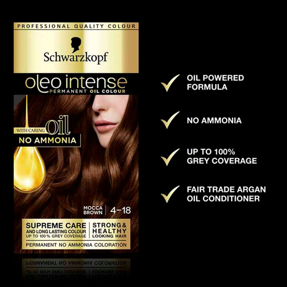 Schwarzkopf Oleo Intense Mocca Brown 4-18 Hair Dye Image 3