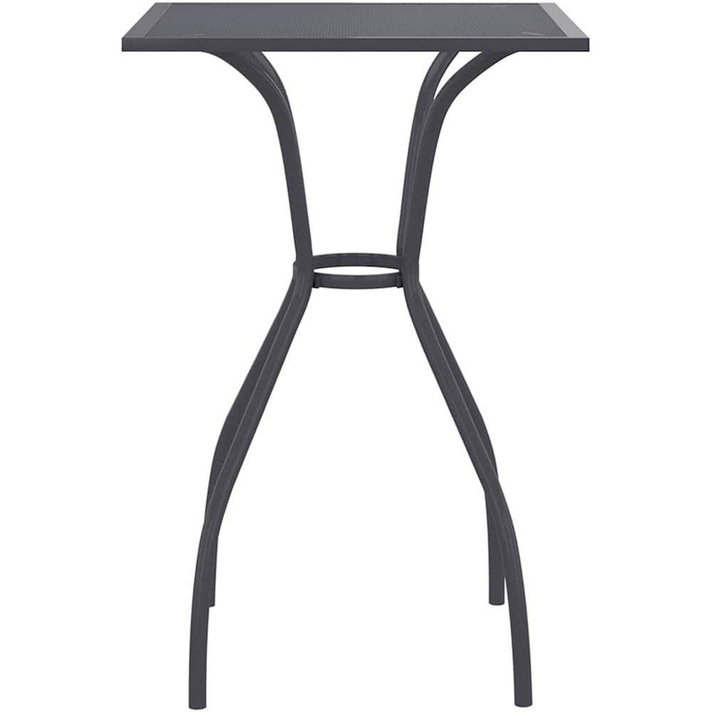 vidaXL 2 Seater Anthracite Steel Mesh Square Garden Table Image 3