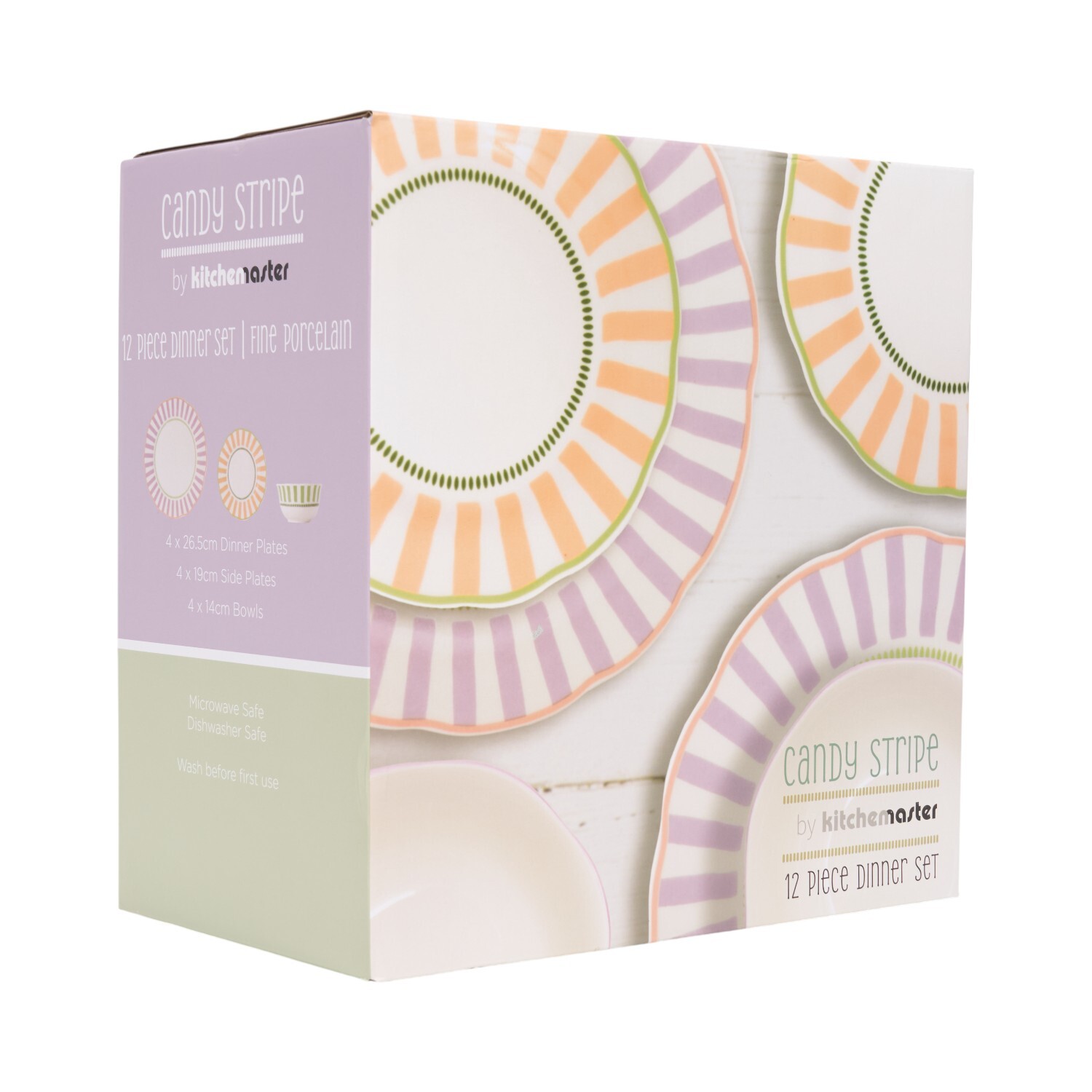 12 Piece Candy Stripes Dinner Set Image 3