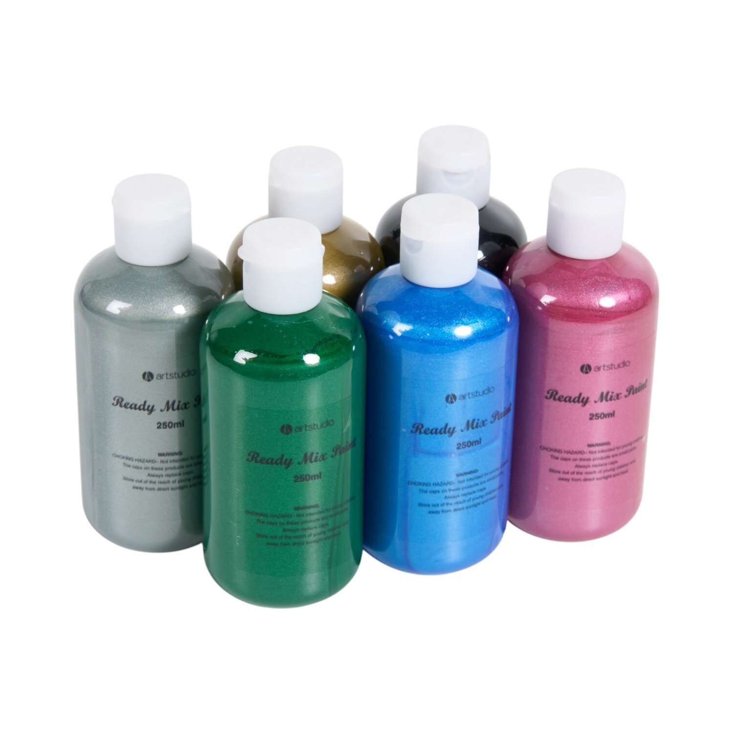 Pack of 6 Ready Mix Paint - Metallic Image 1