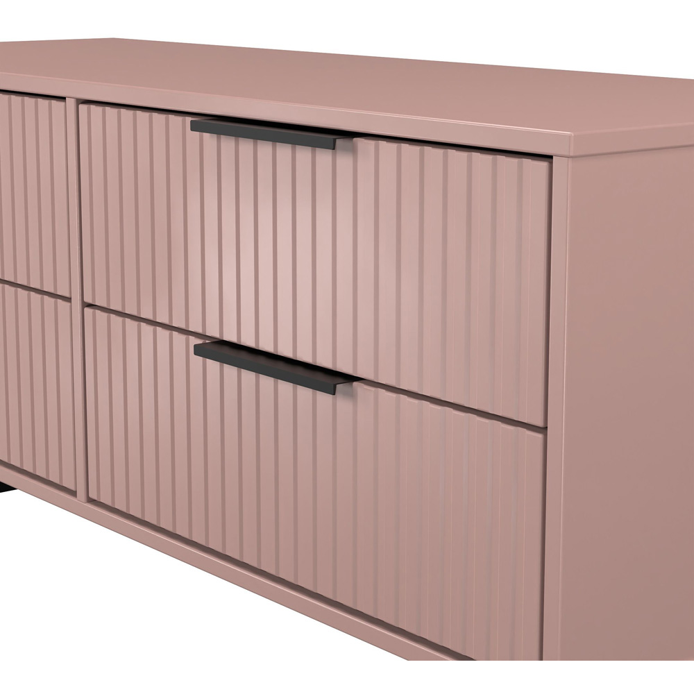 Crowndale Fluted 4 Drawer Kobe Pink Bed Box Ready Assembled Image 5