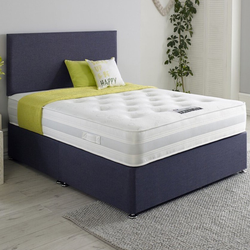 Georgia Divan King Grey Bed with Upholstered Bed Frame Image