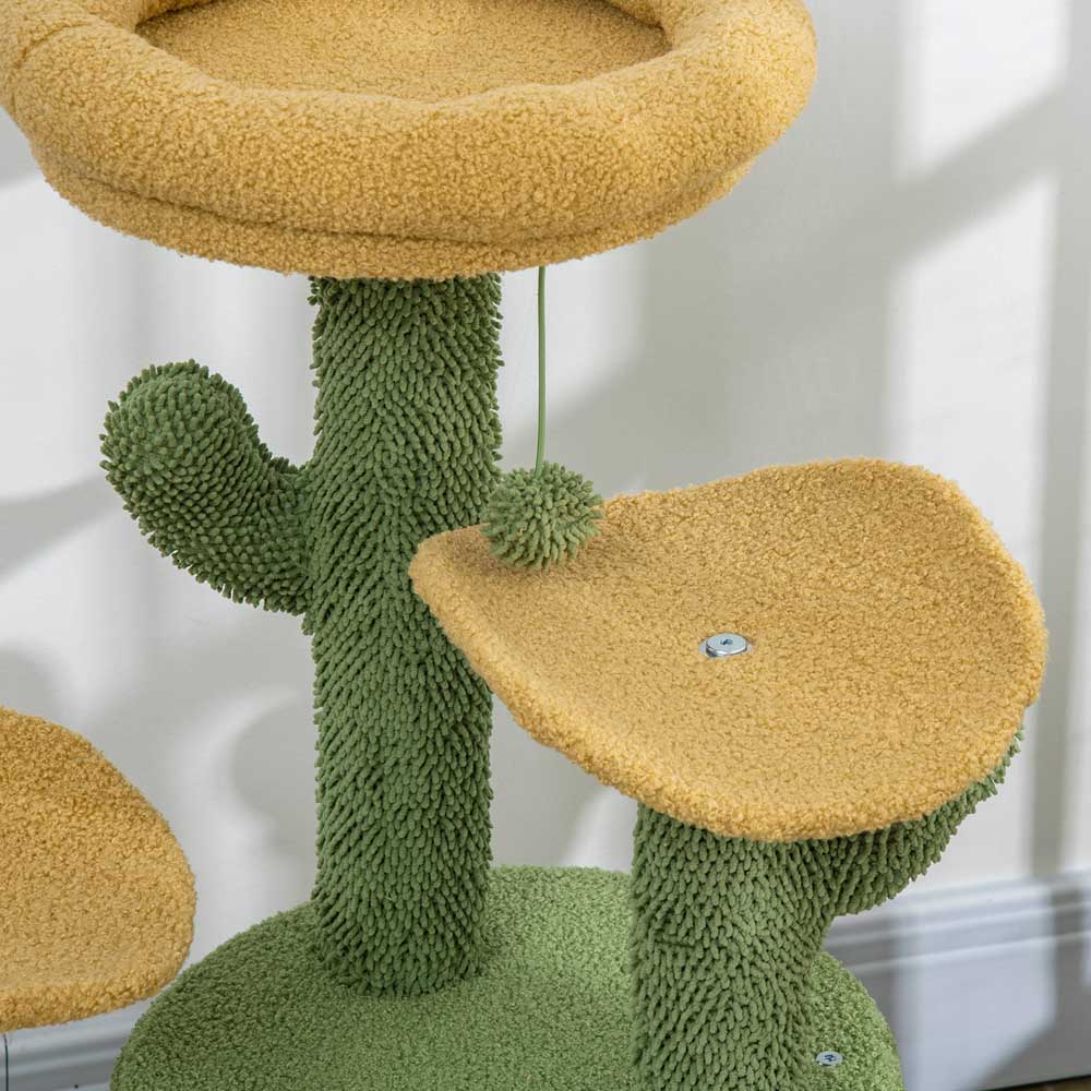 PawHut Green Multi Level Cat Tree with Scratching Post Image 8