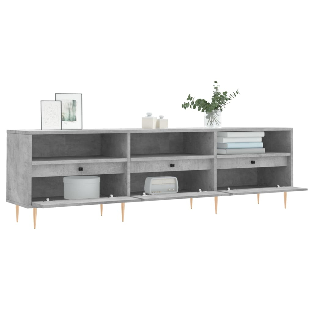 vidaXL 3 Drawer 3 Shelf Concrete Grey TV Cabinet Image 4
