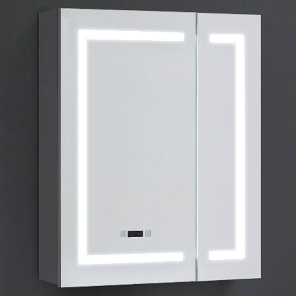 Living and Home Large Small Door Design LED Mirror Bathroom Cabinet Image 1