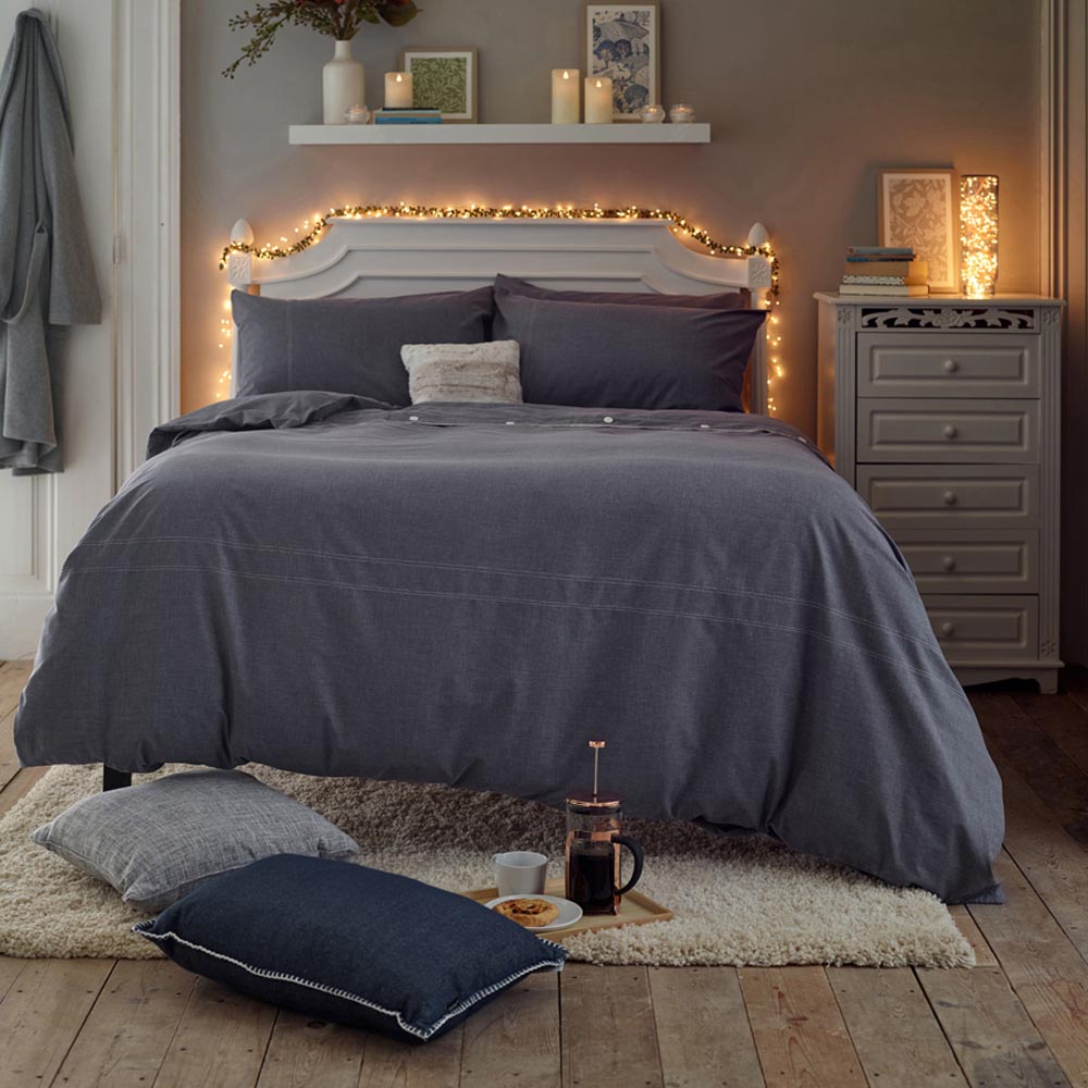 Deyongs Southwick Super King Size Navy Duvet Set Image 4