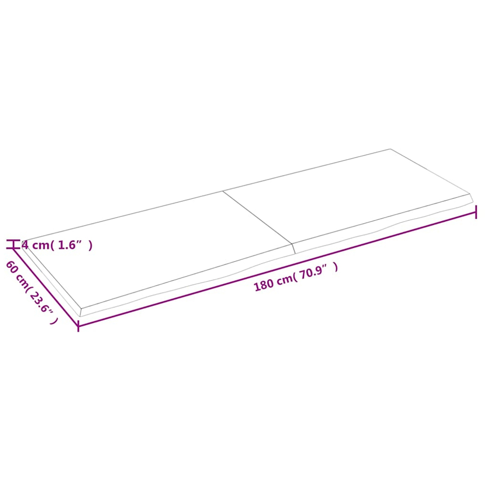 vidaXL 180cm Dark Brown Treated Solid Oak Wood Foldable Floating Wall Shelf Image 8