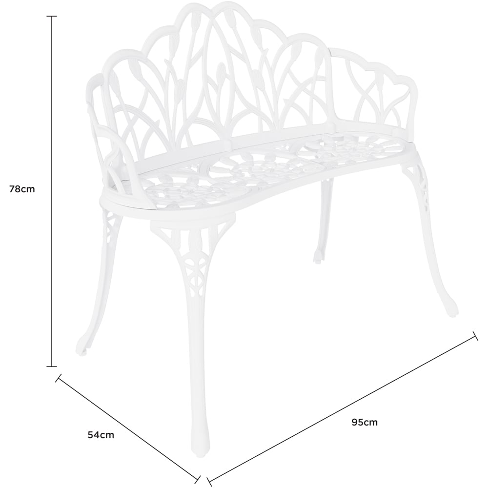 Charles Bentley Cast Aluminium Tulip Bench Image 9