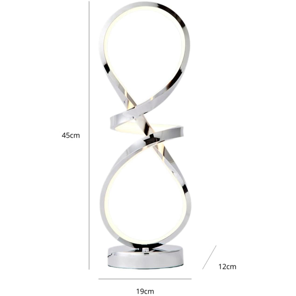 ValueLights Infinity Chrome Swirl Integrated LED Table Lamp Image 7