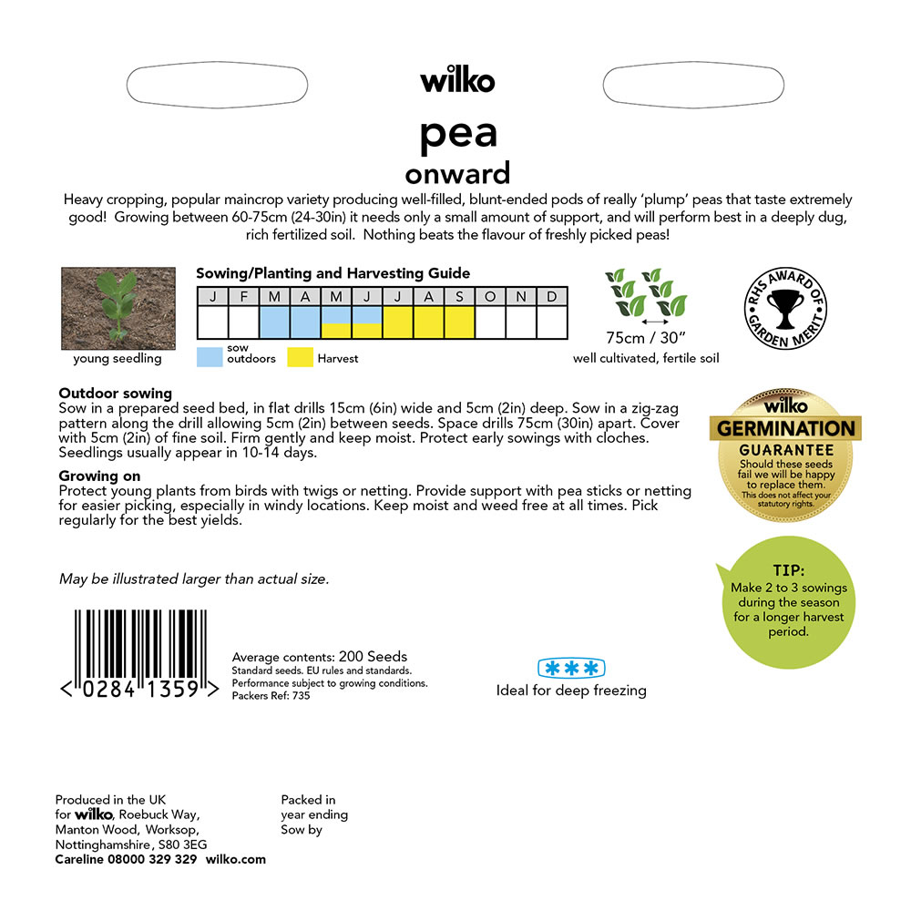 Wilko Pea Onward Seeds Image 3