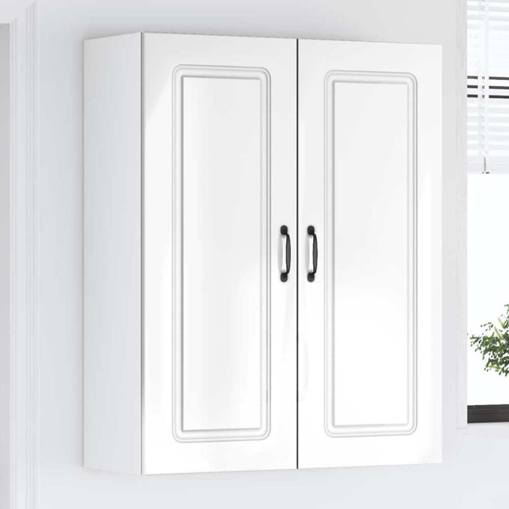 vidaXL 2 Door High Gloss White Kitchen Wall Cabinet Image 1