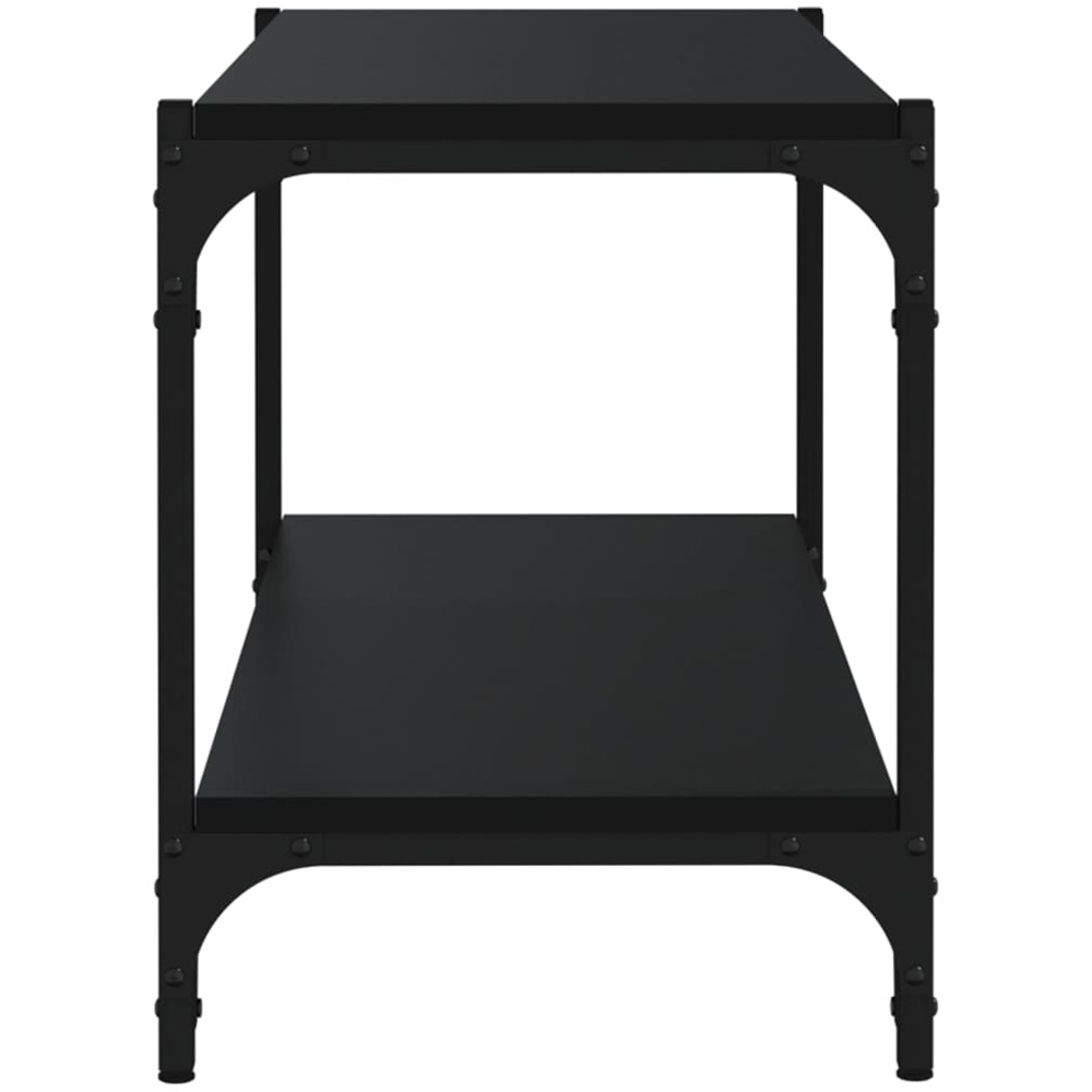 vidaXL Single Shelf Black Wood and Steel Image 5