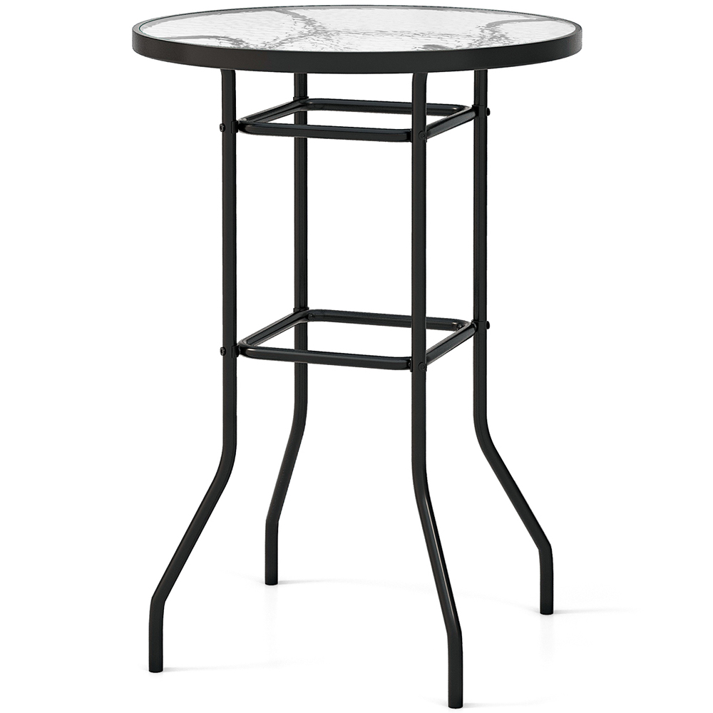 Costway Glass Tabletop Bistro Table Image 2