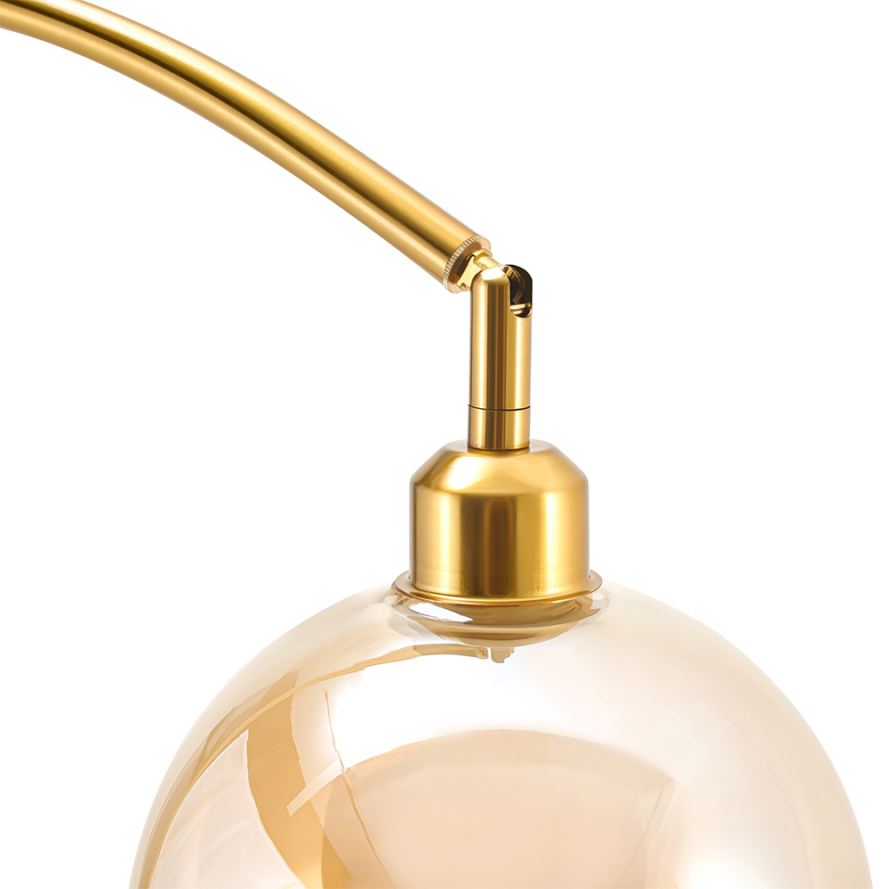 Living and Home Adjustable Arch Floor Lamp with Wood Tray Image 3