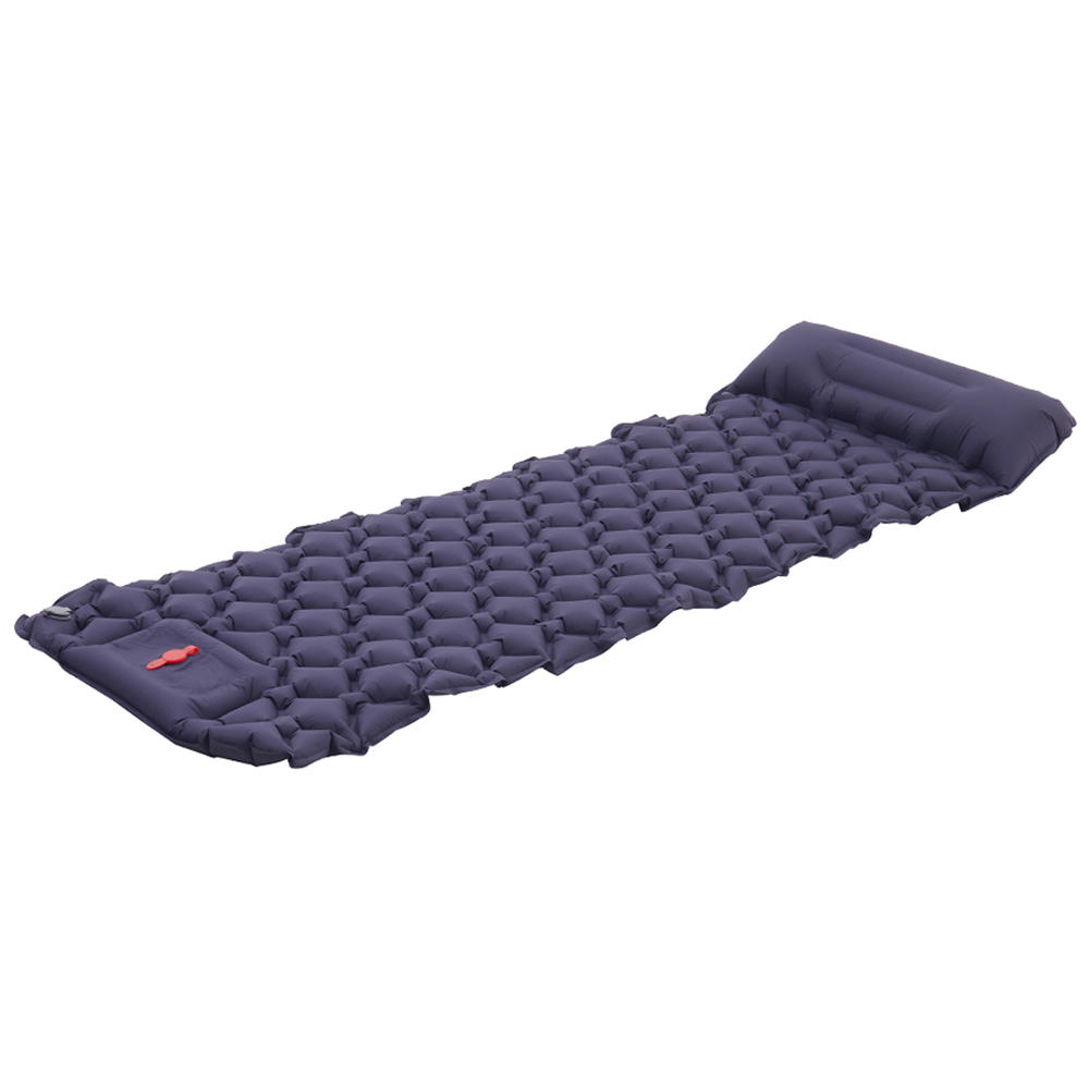 Living and Home Navy Blue Inflatable Sleeping Pad Air Bed 190 x 60cm Image 1