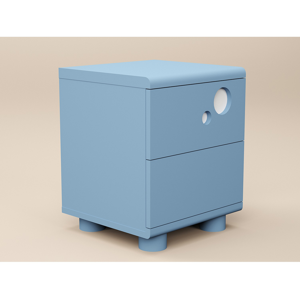 Flair Livana 2 Drawer Blue Bedside Table Image 3