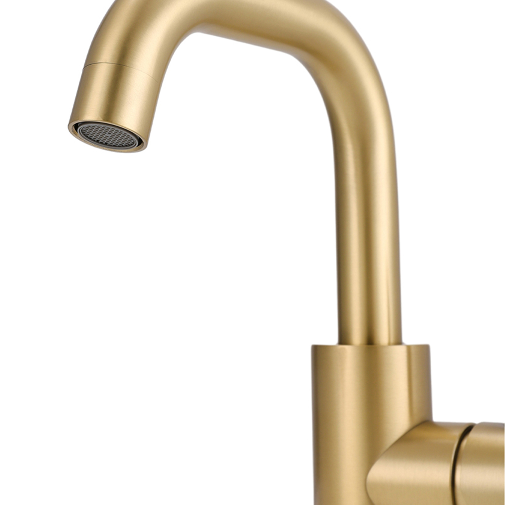 Living and Home Gold Arc Single Handle Faucet with Swivel Spout Image 3
