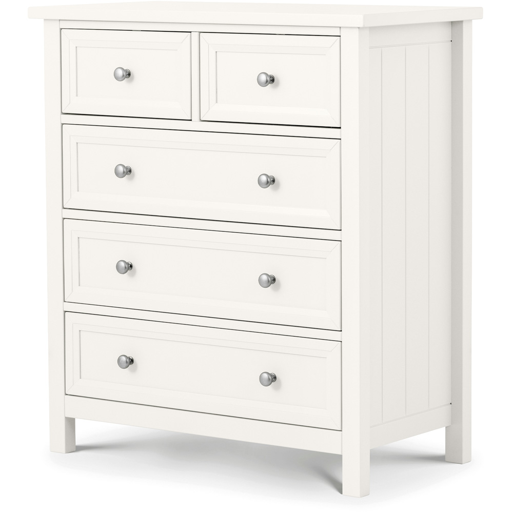Julian Bowen Maine 5 Drawer Surf White Chest of Drawers Image 2