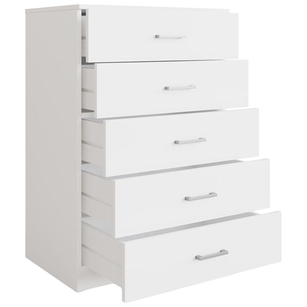 GFW Bailey 5 Drawer White Chest of Drawers Image 4