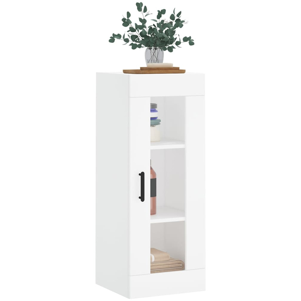 vidaXL Single Glass Door White Wall Mounted Cabinet Image 4