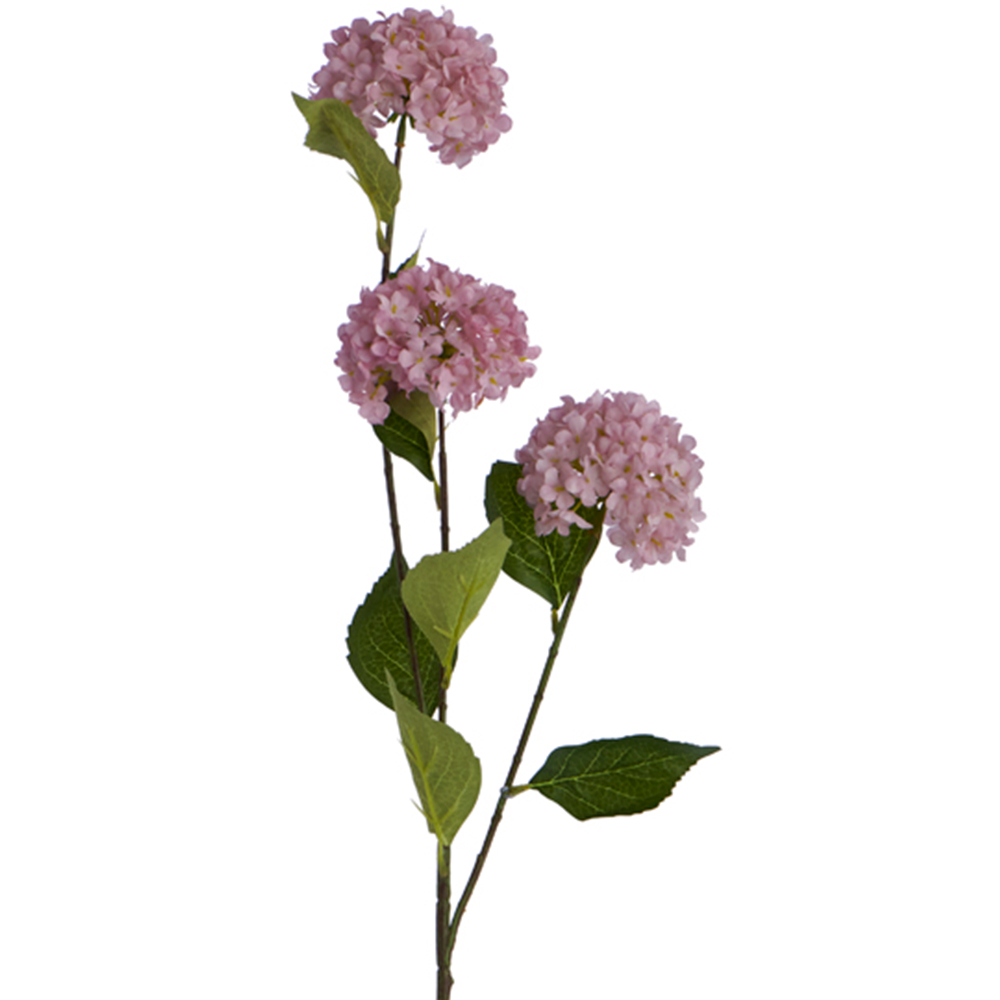 Wilko Pink 3 Head Hydrangea Single Stem Artificial Flower Wilko