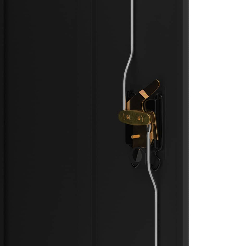 vidaXL 2 Door Black Metal Lockable File Cabinet Image 8