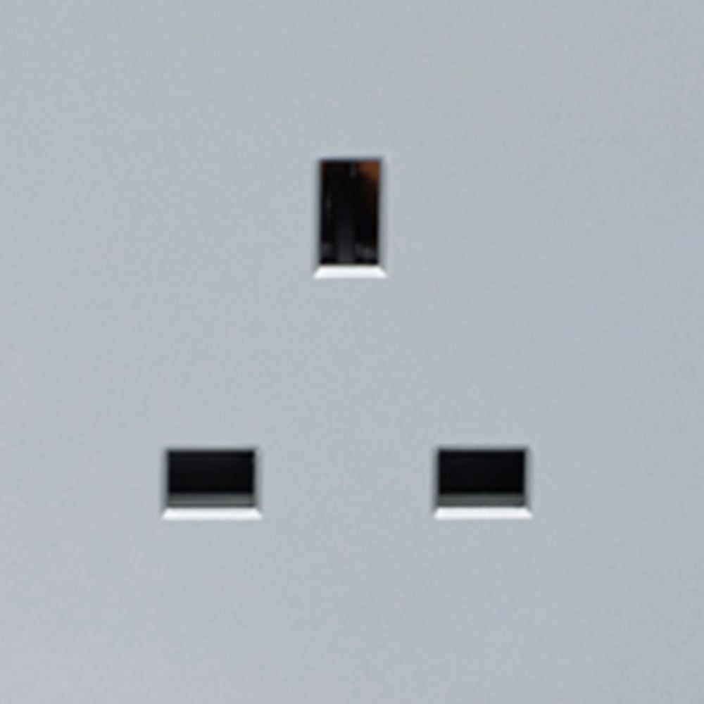Trendi Switch 2 Gang Long Switch Platinum Silver Plug Socket 5 Pack Image 3